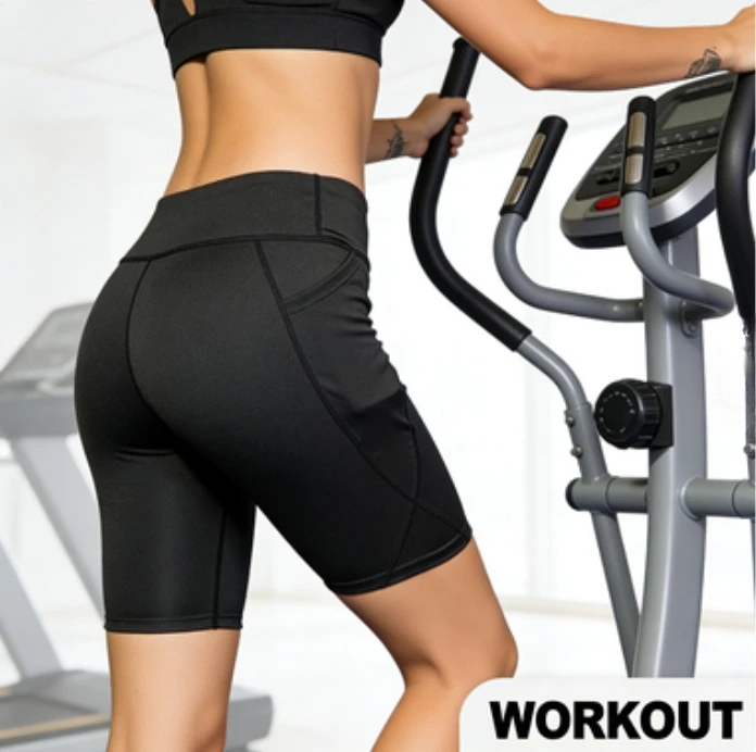 

Женские высокоэластичные брюки для йоги с карманами, с высокой талией, быстросохнущие, влагоотводящие, дышащие, спортивные шорты для фитнеса и бега