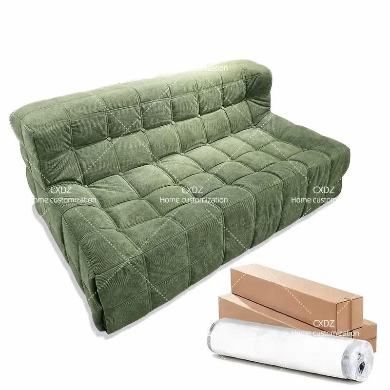 Compression Sofa Vacuum Roll Bag Small Apartment Fabric Corduroy Straight Row Living Room Couch Space Saving Furniture