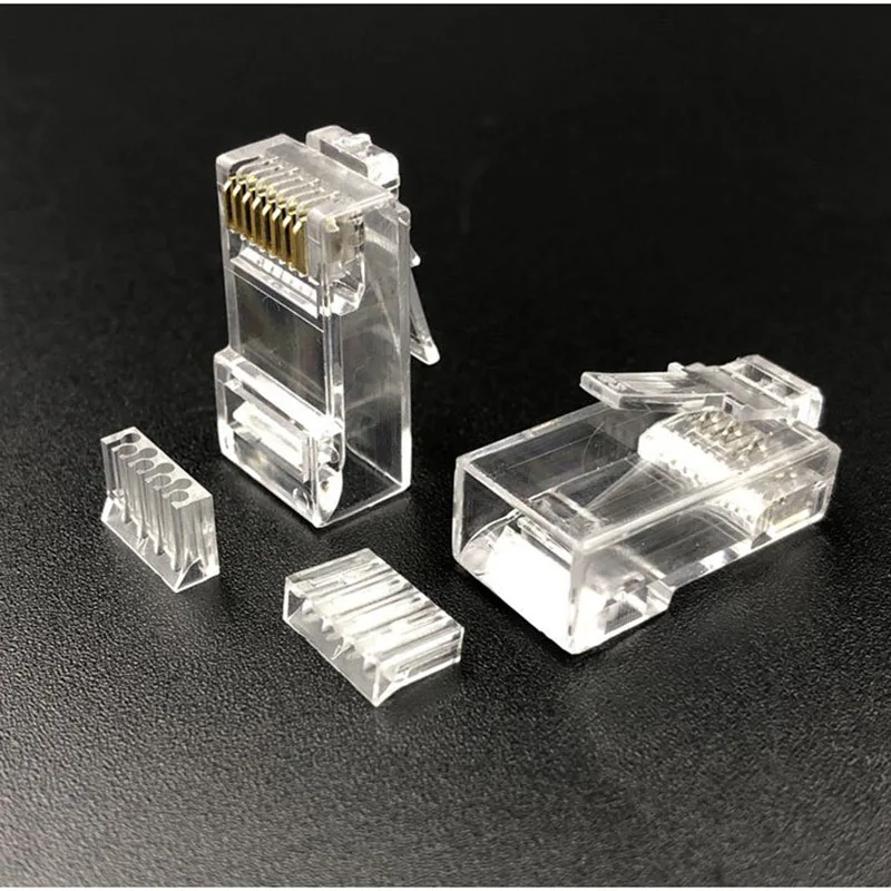 50PCS Cat6 six-category network cable crystal head - unshielded two-piece 8P8C split type gold-plated RJ45 crystal plug
