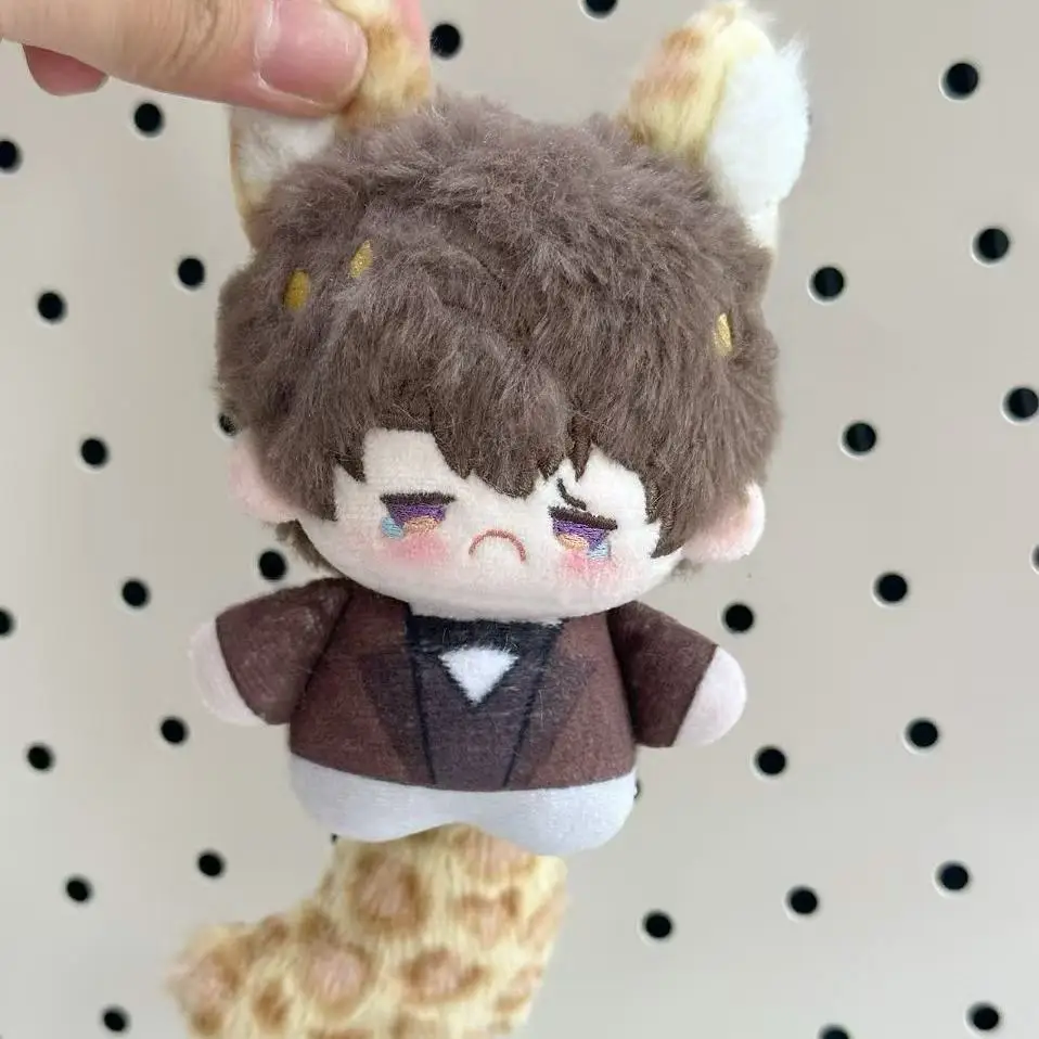 10cm jogo amor e espaço profundo caleb cosplay gato orelha cauda boneca de pelúcia brinquedo fofo maumet fantoche brinquedos menina amigo presente boneca