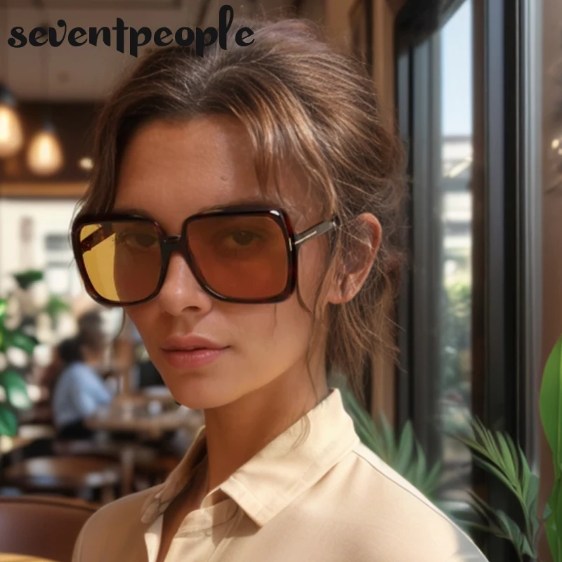 

Oversized Square Sunglasses Women 2024 Luxury Brand Designer Vintage Trendy Sun Glasses For Ladies Classic Retro Eyewear Shades