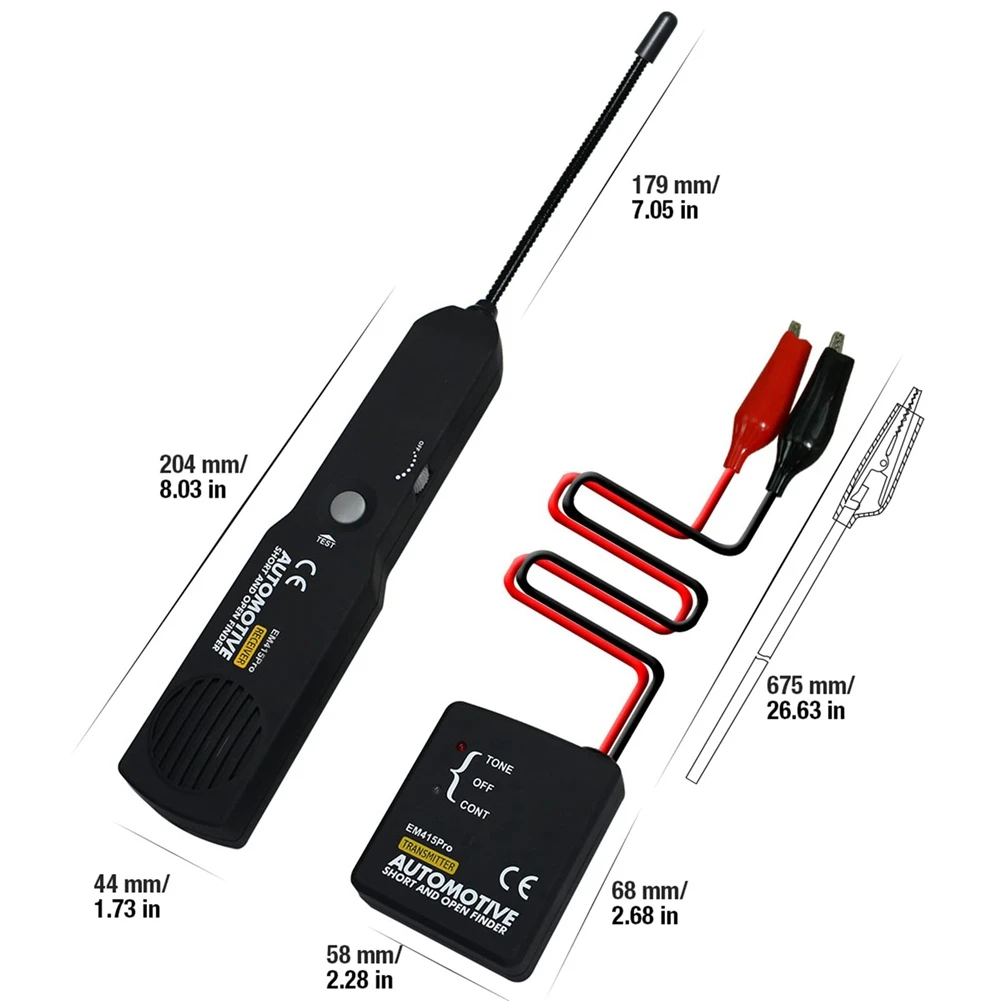 Fio automotivo curto aberto localizador detector de circuito cabo de alimentação testador tracer em415pro scanner ferramenta diagnóstico para barco