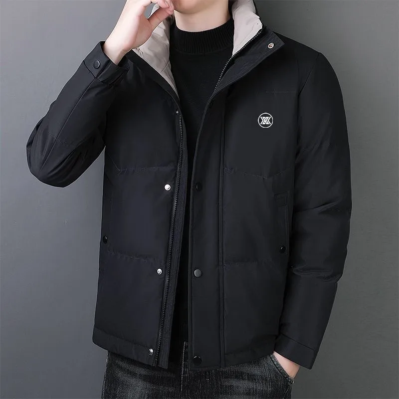 2024 Men's Golf Stand collar Down Cotton Jackets Winter Fashion thicken Windproof Warm Golf coats Business leisure clothing 골프웨어