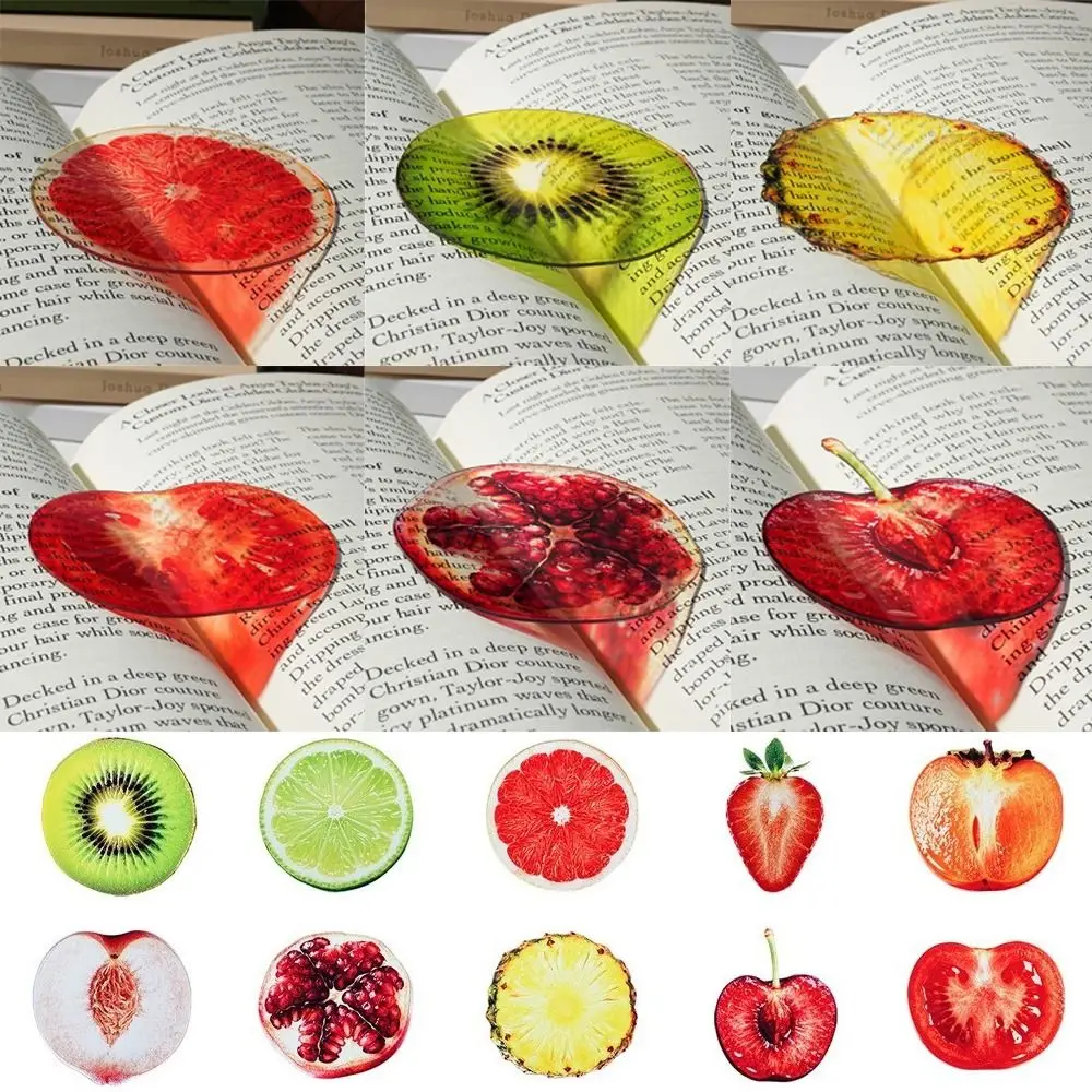 New Refractive Color Acrylic Bookmark Simulation Fruit Cute Cartoon Fruit Bookmark Funny Pages Guide Marker Note Marker