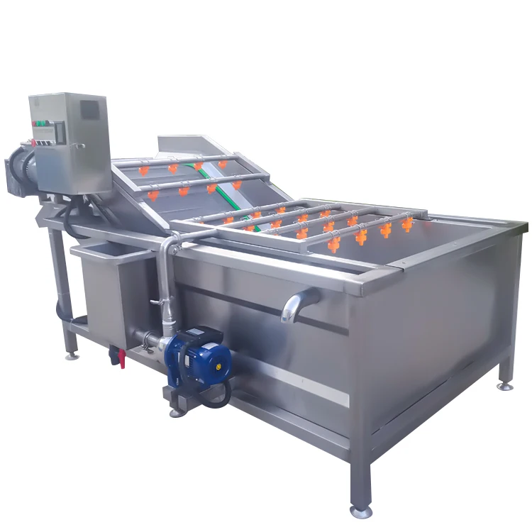 Customized Stainless Steel Washer Air Bubble Cleaning Processing Vegetable Washing Line Machine