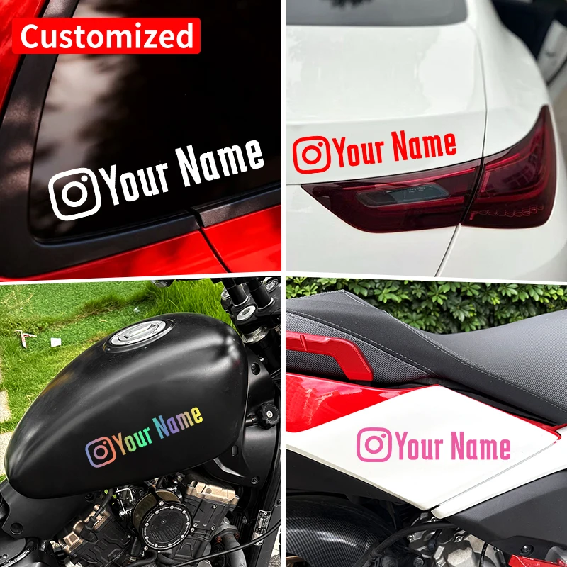 1PC User Name Custom Personalized Instagram Motorcycle Stickers Waterproof DIY Fuel Tank Helmet Car Bicycle Vinyl Decals image 6