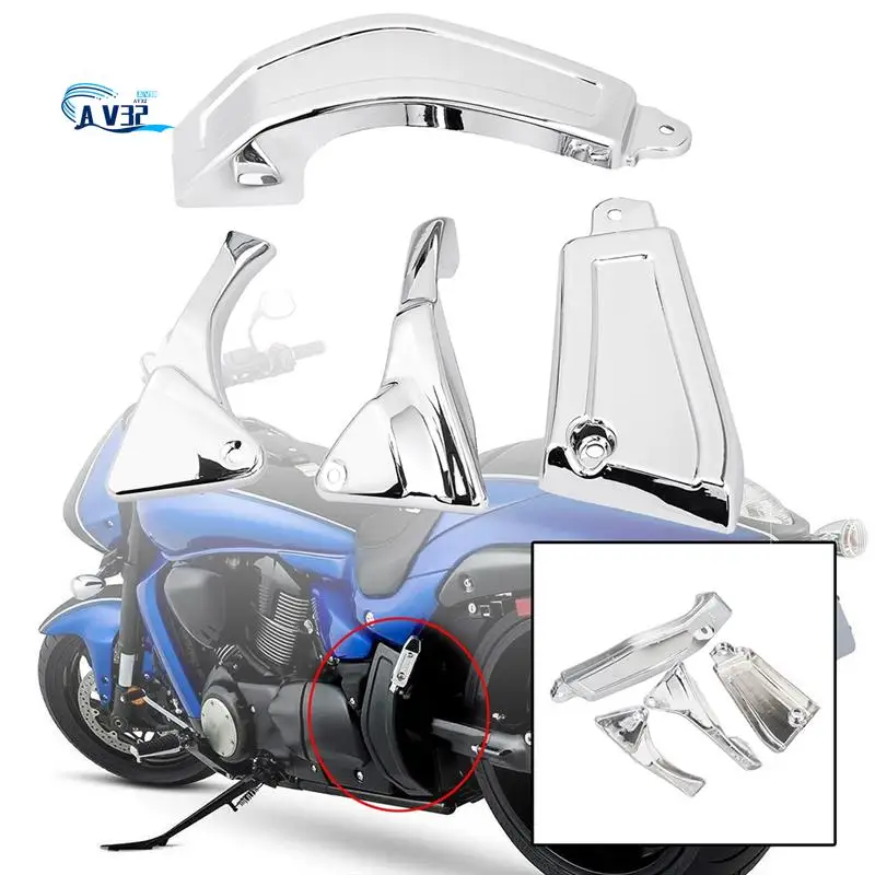 

AV32-4PCS Frame Body Fairing Cover Chrome Motorcycle Look For Suzuki All Year Boulevard M109 M109R M109RZ M109R2