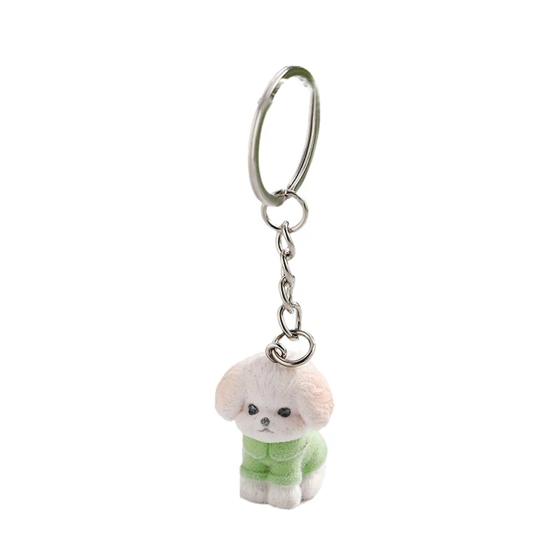 Porte-clés chien flocage 3D Kawaii, porte-clés chiot dessin animé créatif, porte-clés mignon en peluche, pendentif sac à dos, ornement