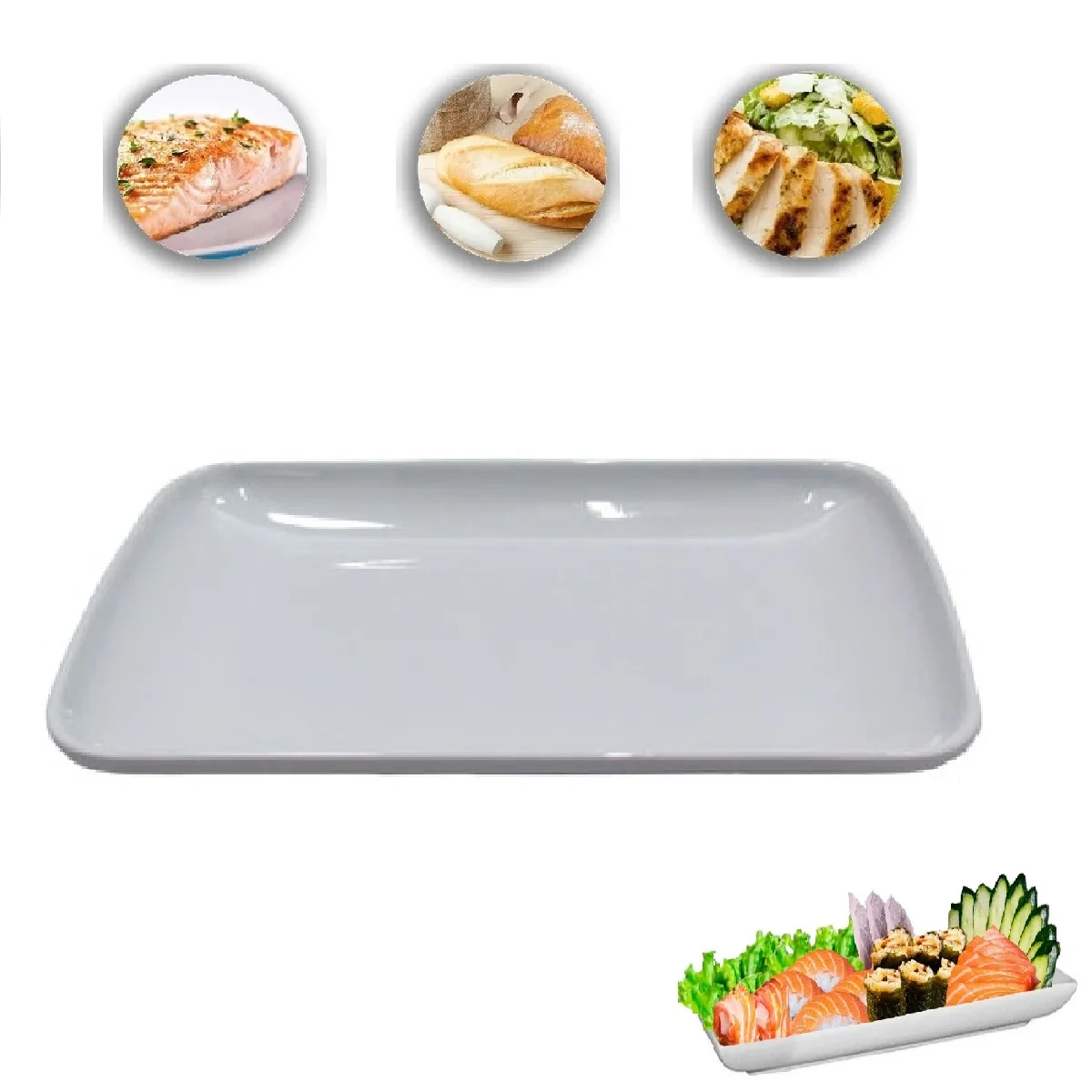 Tray Travessa in Melamine Japanese Restaurant 24x15cm