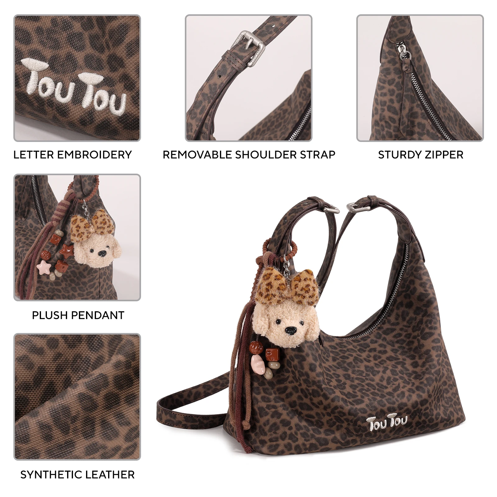 Stylish Leopard Print Shoulder Bag - Perfect for Gifts & Commuting