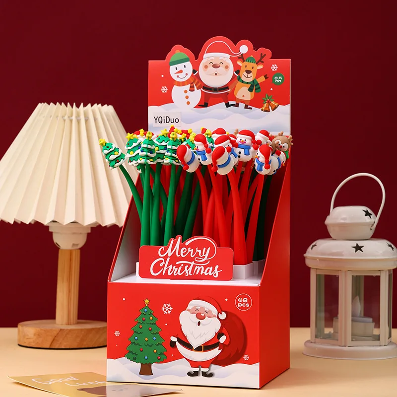 48 Pcs Christmas Series Shake Music Neutral Pen Star Christmas Tree Shake Gift Pen Student Creative Stationery