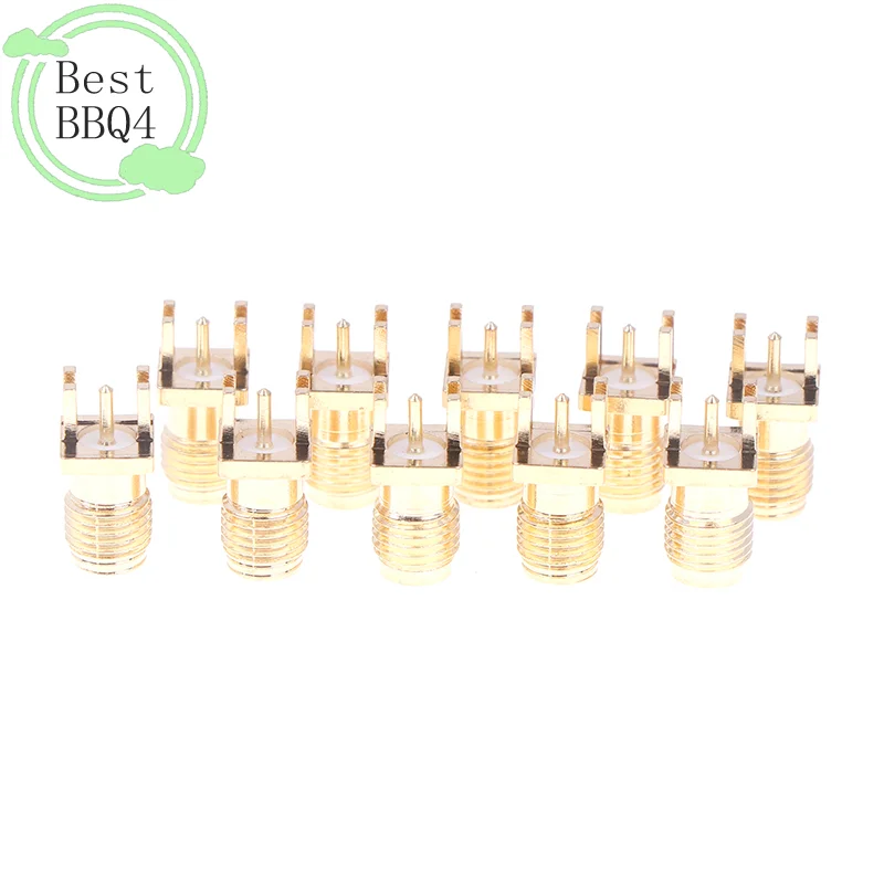 (BBQ4)10Pc Hot SMA Female Jack Adapter SMA Female Base Socket Jack With Solder PCB Board Edge Mount Adapter
