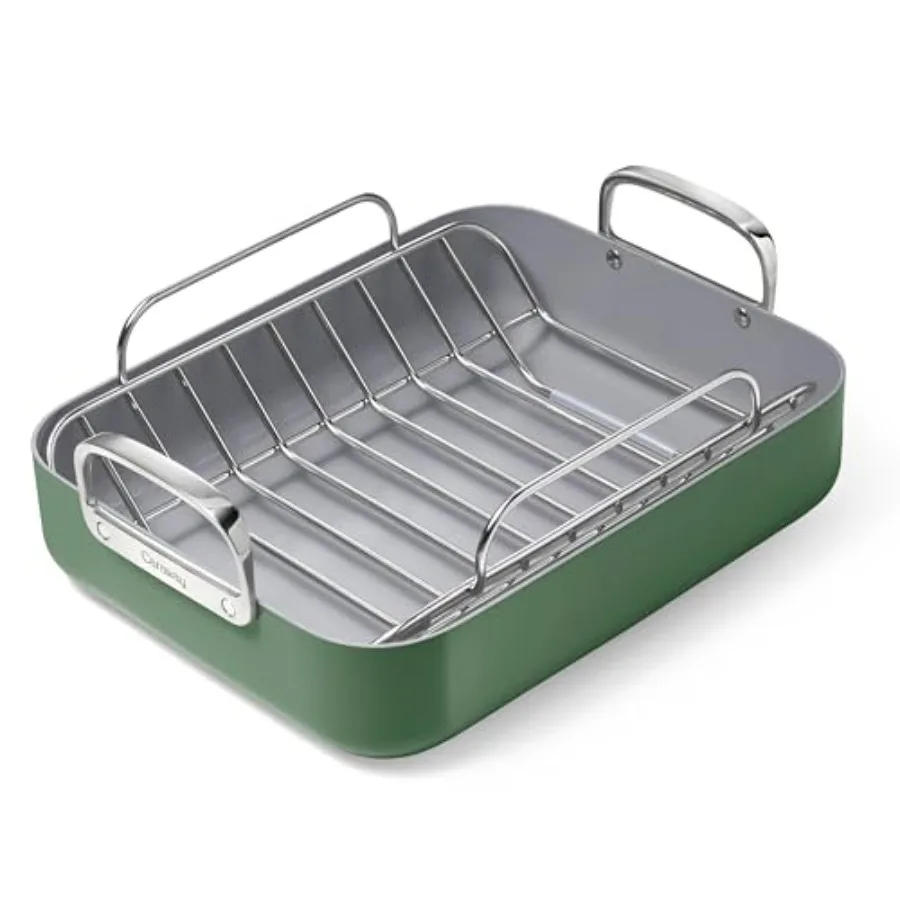 

Форма для запекания - 16x13 дюймов с решеткой - с антипригарным керамическим покрытием - без токсичных веществ PTFE и PFOA - подходит для духовки и совместима