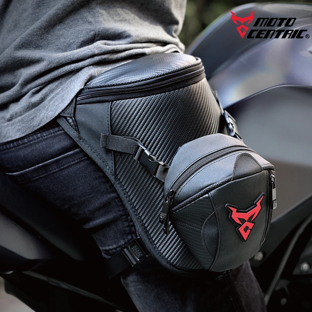 

MOTOCENTRIC Carbon Fiber Pattern Waist Leg Bag Motorcycle Bag Waterproof Wear Resistant Durable Moto Large Capacity Drop Leg Bag