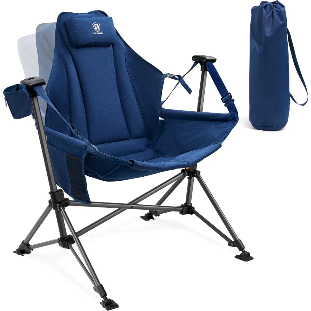 

Мягкое кресло-гамак для кемпинга, большое сверхмощное кресло-качалка со съемным подстаканником, портативное складное кресло-качалка для кемпинга