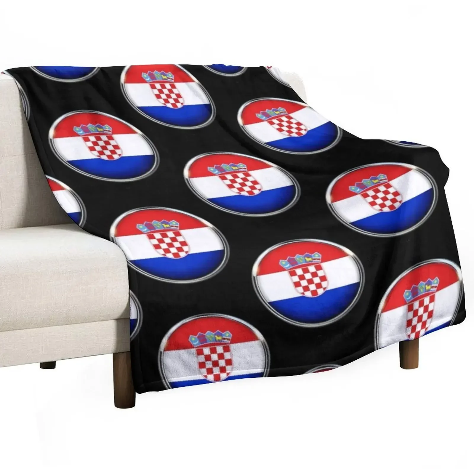 Croatia Flag Throw Blanket Warm Softest Blankets For Bed Plaid on the sofa Blankets