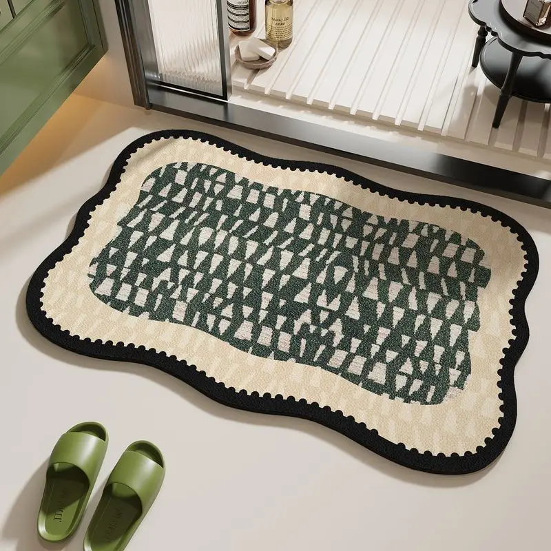 VIKAMA crystal Fiber Bathroom Rug Easy To Clean And Stain-Resistant, Entrance Welcoming Carpet For The Bathroom, Home Decor Item
