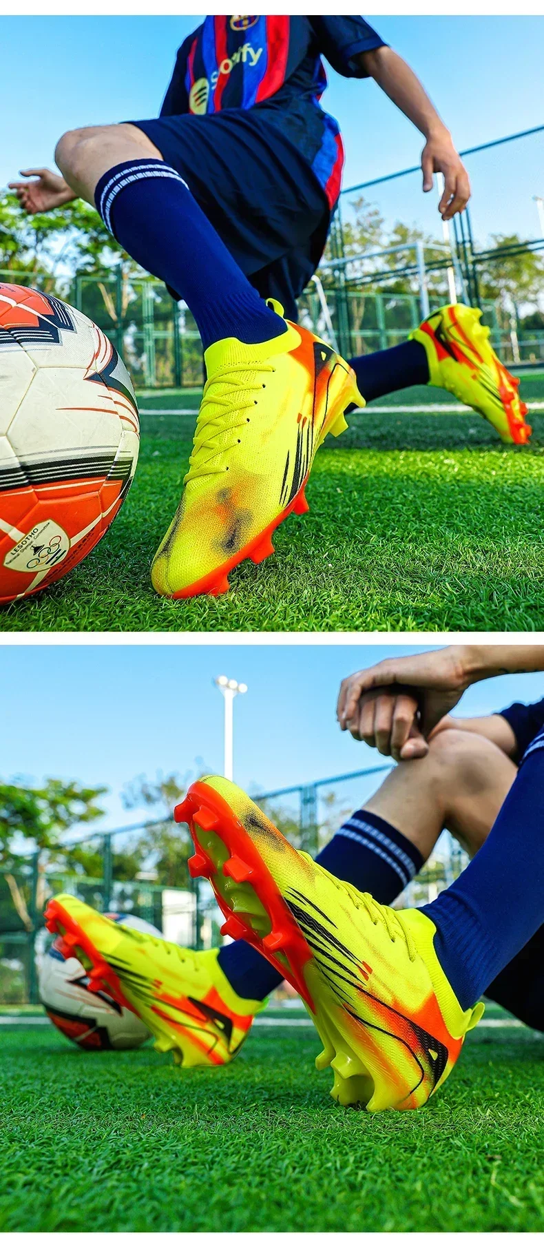 Neue Herren-Fußballschuhe Rutschfeste Ultraleichte Trainingsschuhe Lange Stollen Fußballstiefel Outdoor-Sportschuhe FG Match Sneakers – Detail 11