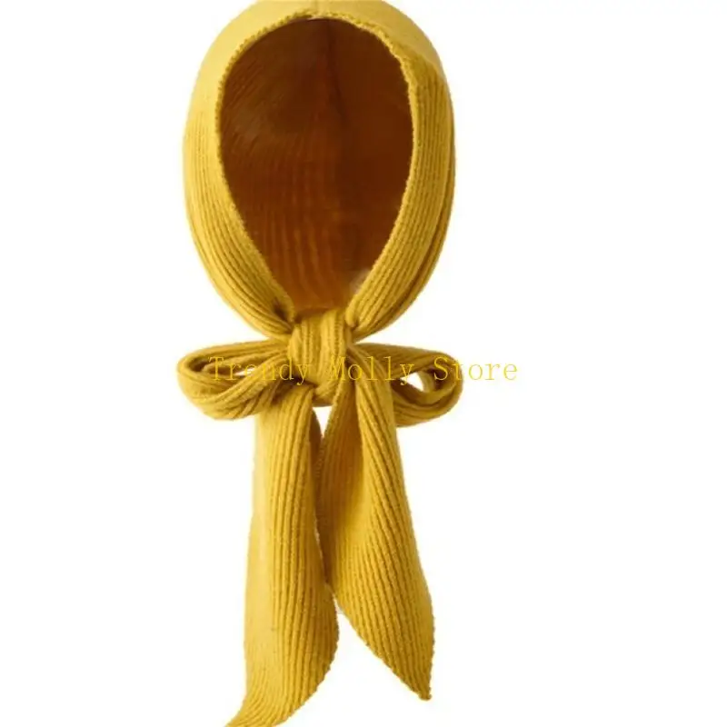 N5KB手作りのかぎ針編みのスカーフ帽子帽子ファッションソフトビーニーハットアウトドアフード付きハット風力向上ベアブルヘッドギア