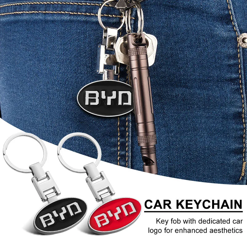 1Pcs Creative Metal Car Keyring Pendant Car Keychain Styling For BYD F3 S6 F0 Tang I3 S7 G3 E5 E2 E1 E3 E9 D1 S8 E6 L3 M6