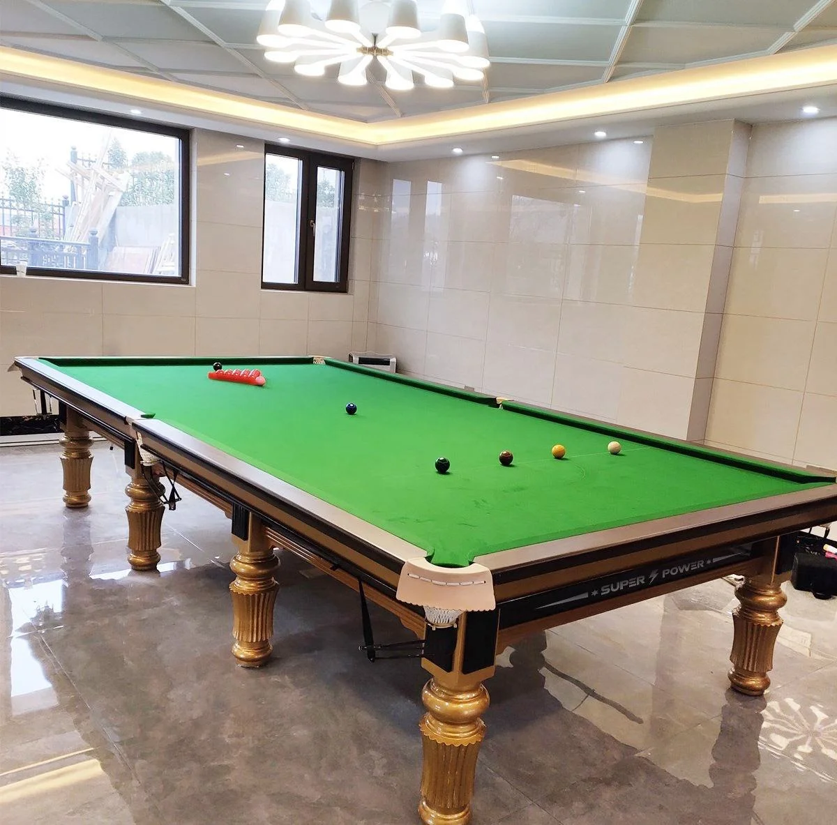 Professional Quality Sturdy Frame Natural Slate Surface Snooker Tablepromote sales