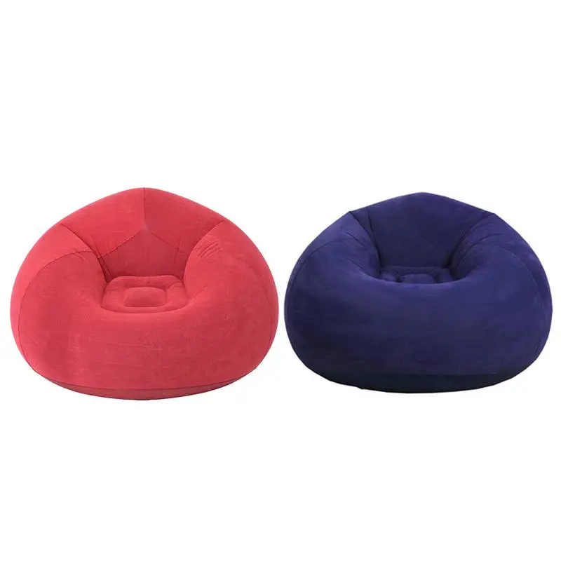 Lazy Inflatable Sofa Chairs  Soft Flocked Cloth Bean Bag Couch Pouf Puff Couch Air Bean Bag Chair  For living room Leisure Sofa