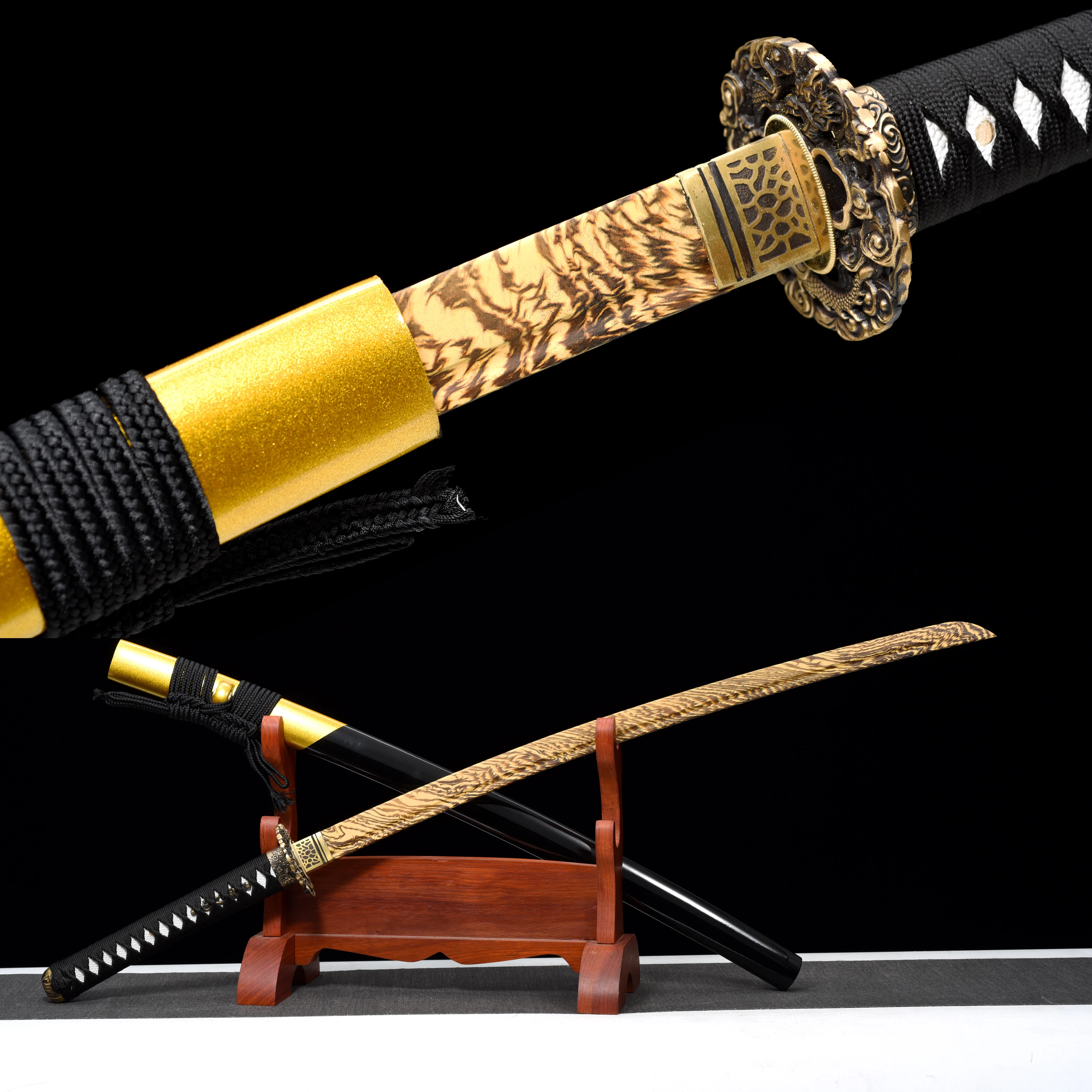 

katana High-quality full-sized plastic sword and samurai sword, Dragon Tsuba training sword, handcrafted samurai sword,anime T10