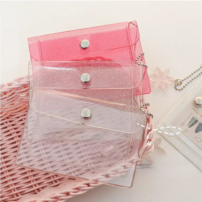 Women Transparent Coin Purse Girls Change Money Pouch Credit Card Holder Wallet PU Female Purses Clutch Bag for Kids Gifts