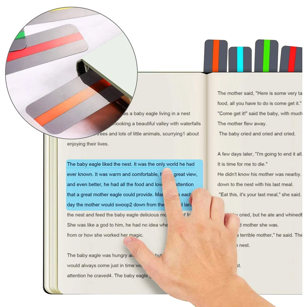 

20 Pack Reading Guide Strips Colored Overlay Highlight Bookmarks Reading Tracking Rulers For Children And Dyslexics