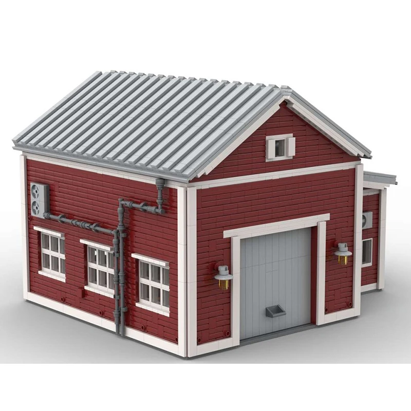 مدينة شارع عرض Moc قوالب بناء معالجة المأكولات البحرية مستودع التكنولوجيا وحدات كتل هدايا عيد الميلاد اللعب لتقوم بها بنفسك الجمعية #3