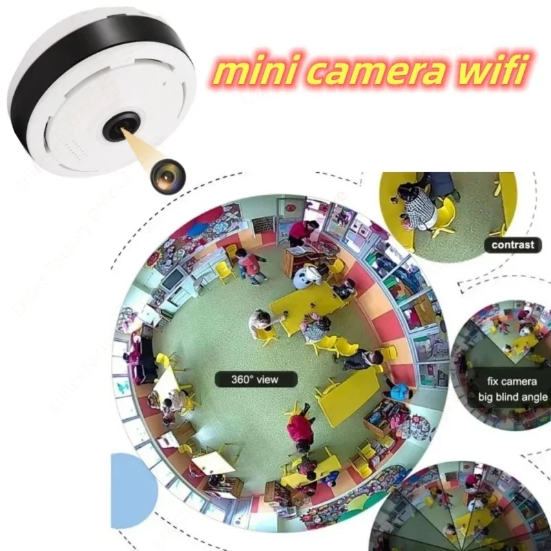 Mini Camera Wifi 1080P HD Smart Home Security Indoor 360°Panoramic Monitoring IP/AP Webcam Remote Viewing Night Vision Espia Cam