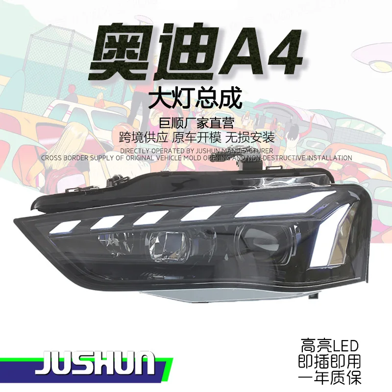 

Applicable to 13-16 Audi A4L A5 modified RS5 headlamp assembly LED daytime running lights turn signal lens.