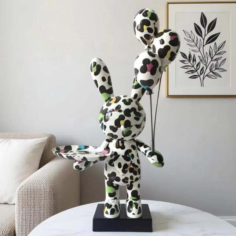 Creative Bear Sculpture Graffiti Electroplating Process Animal Figurine Living Room Accessory Modern Home Decor Crafts Statue