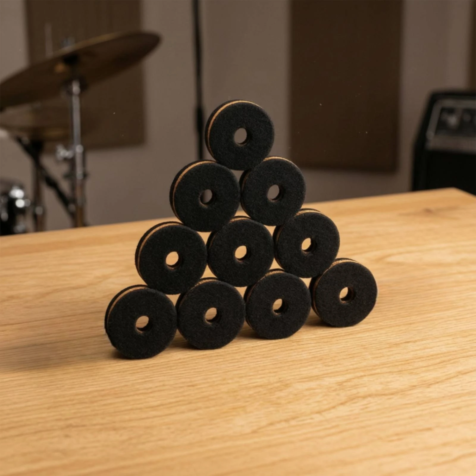 10 Pieces Drum Cymbal Felt Pad Easy to Install Cymbal Felt Pad Long-Lasting Compatible for Drummers, Rehearsal