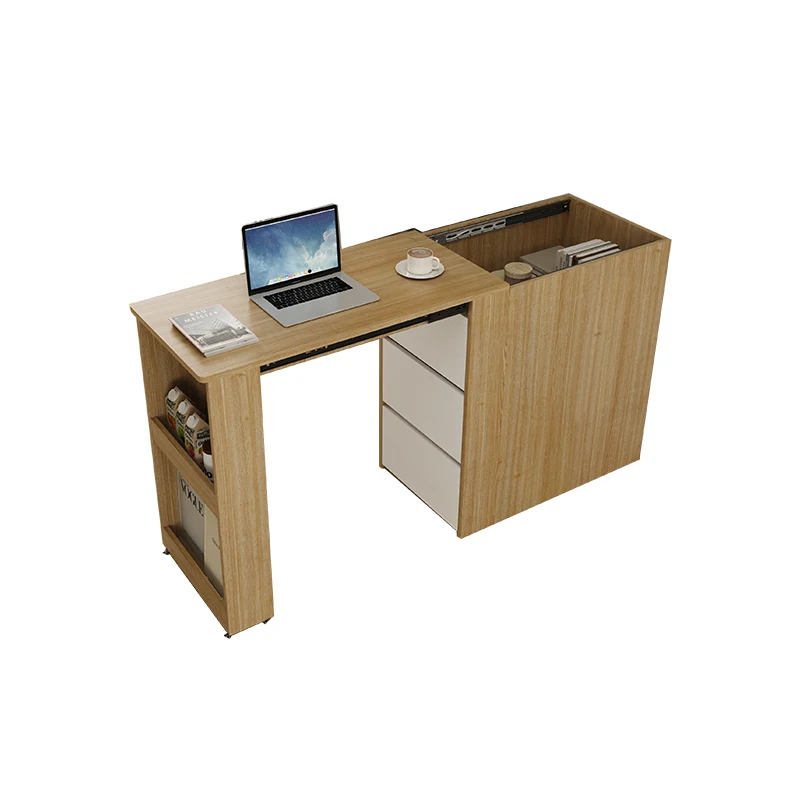 Modern simple push-pull desk side cabinet living room, bedroom edge a few corners walls turned down narrow cabinet with cracks