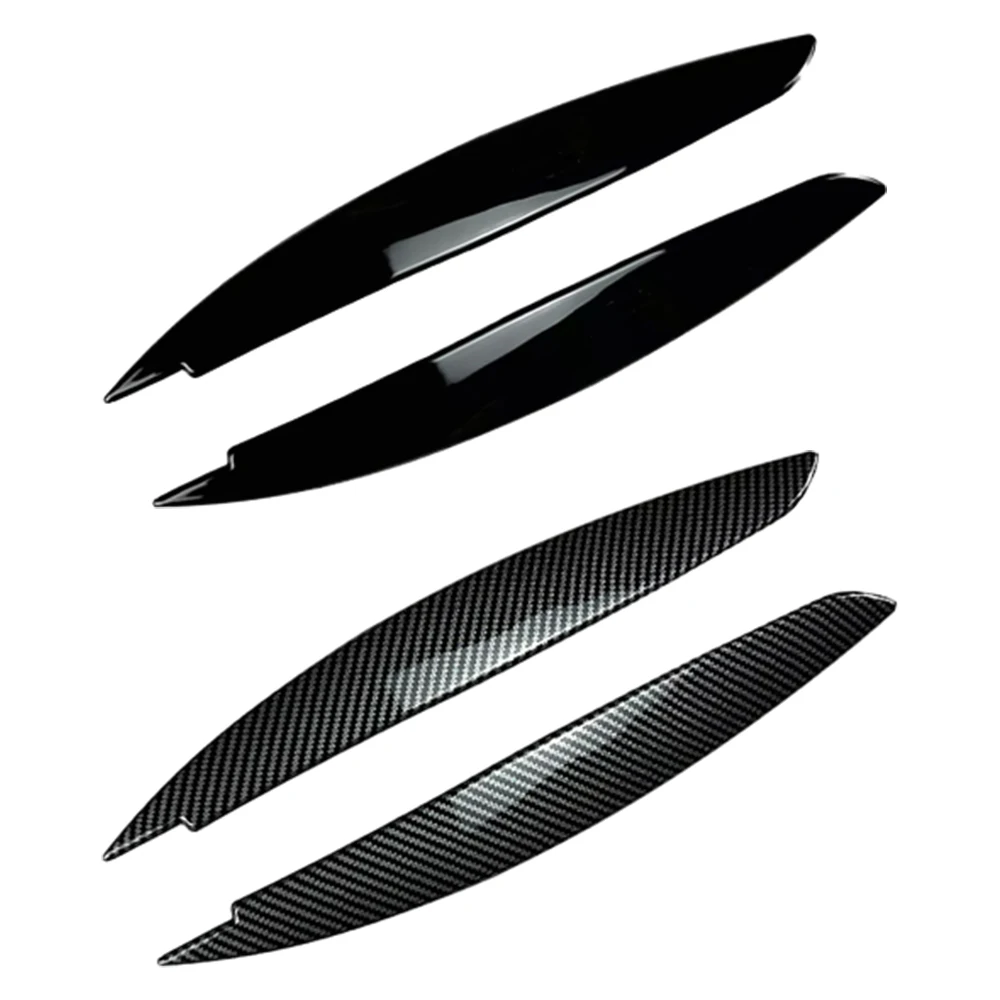 

Headlight Eyebrows Lamp Cover Eyelid Cover Trim Sticker Glossy Black/Carbon Fiber Look for BMW 1Series E81 E82 E87 E88 2008-2013