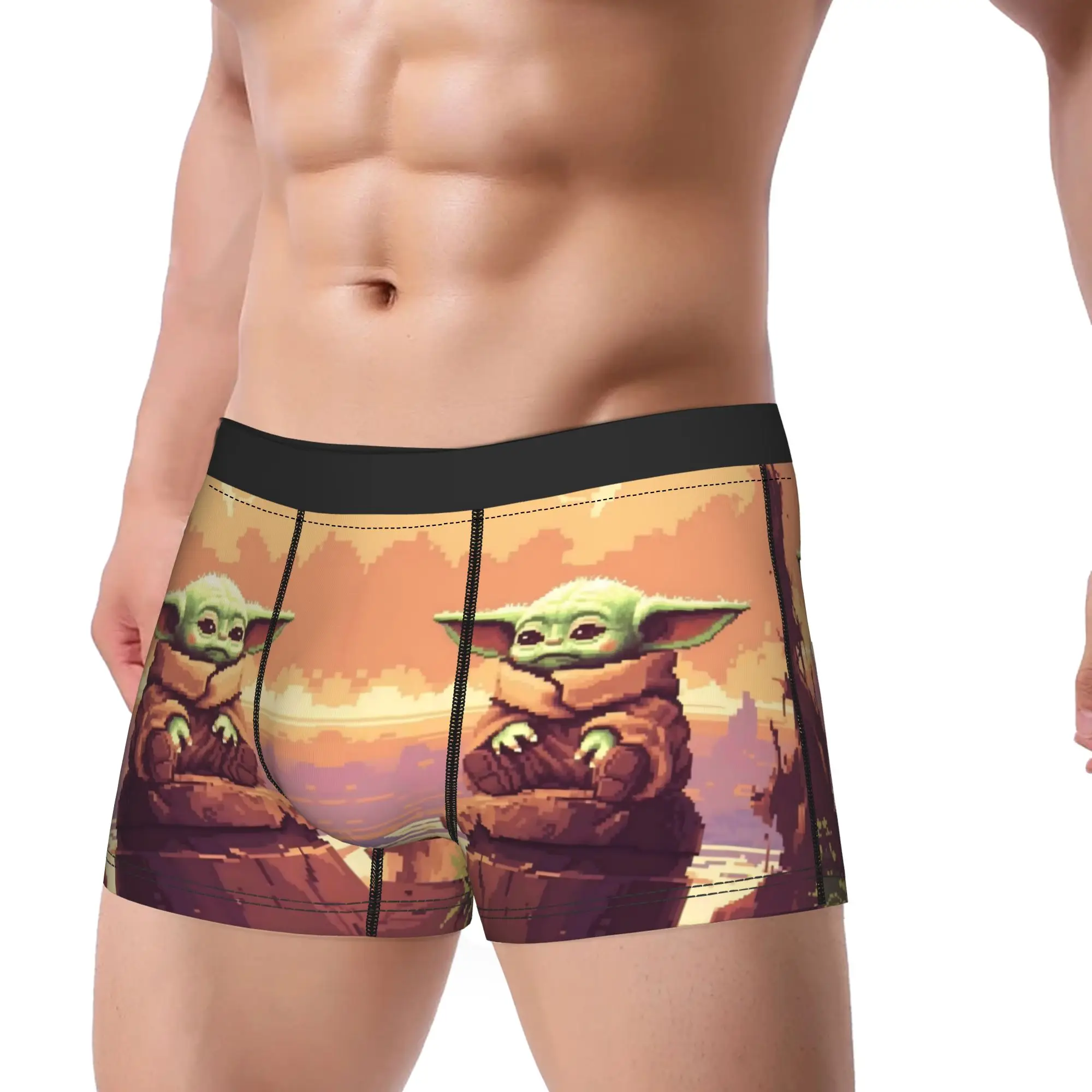 cuecas-boxer-masculinas-shorts-calcinhas-baby-yoda-roupa-intima-respiravel-star-wars-humor-masculino-plus-size