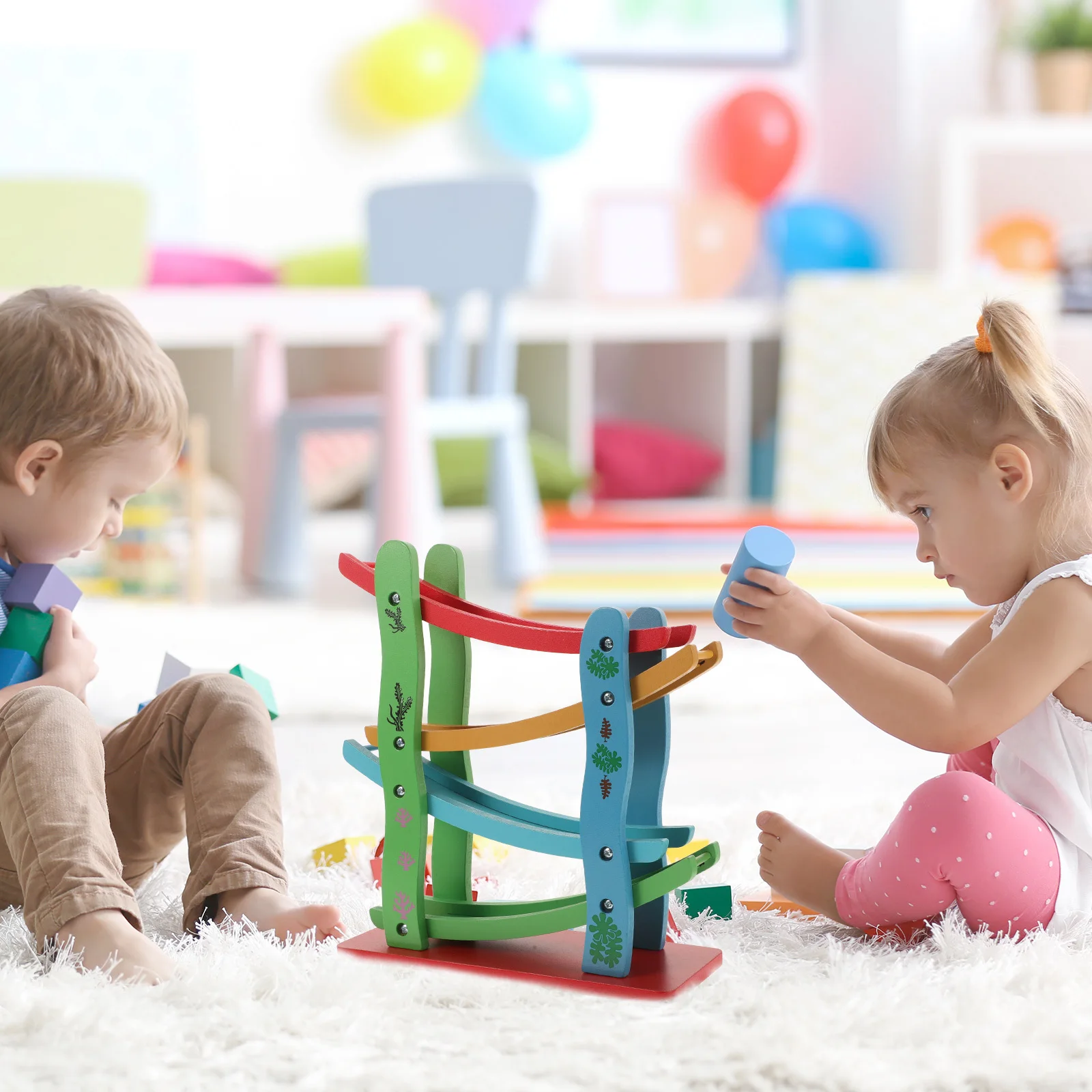 1 stuks vierlaags glijdende auto creatief houten racezweefvliegtuig speelgoed voor kinderen thuis educatief hand-oogcoördinatie