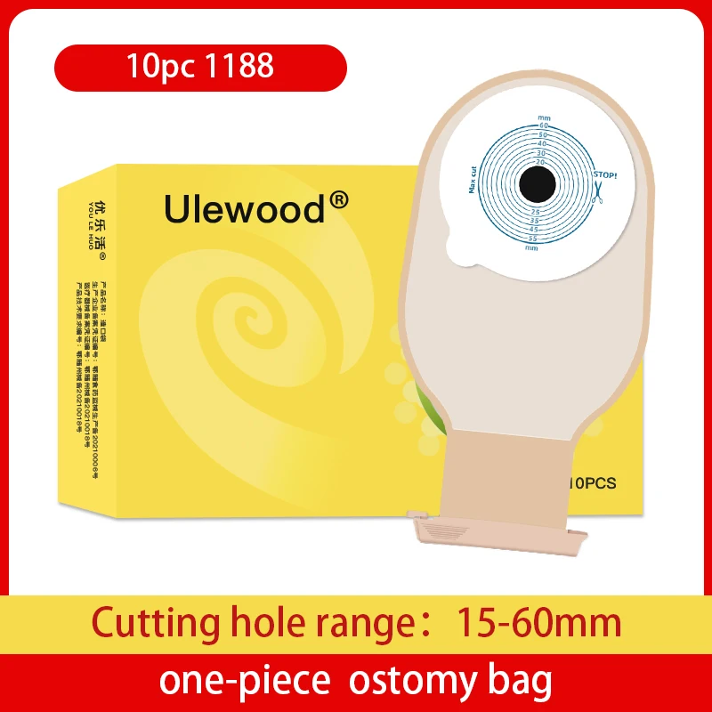 colostomy bags One-piece Ostomy Pouch with Clip Closur OstomyBagsDrain valve Colostomy stoma，Cut to Fit15-60mm