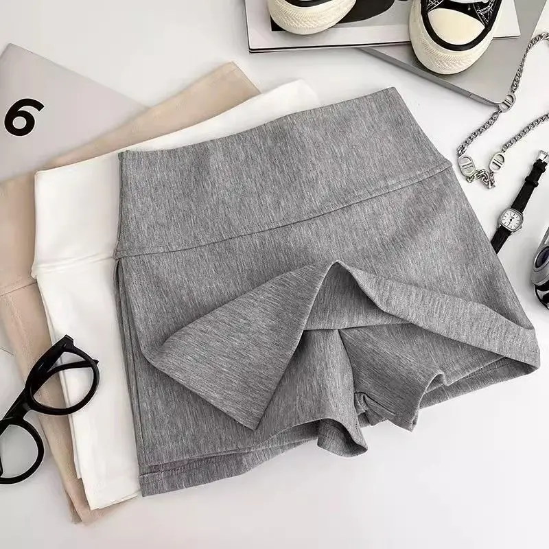 

Skirts Womens Skull Removable Spinning Skulls Straight Cut Girl's Skate Lapel Medium length Thinning Shaper Sweat Jogger Thigh