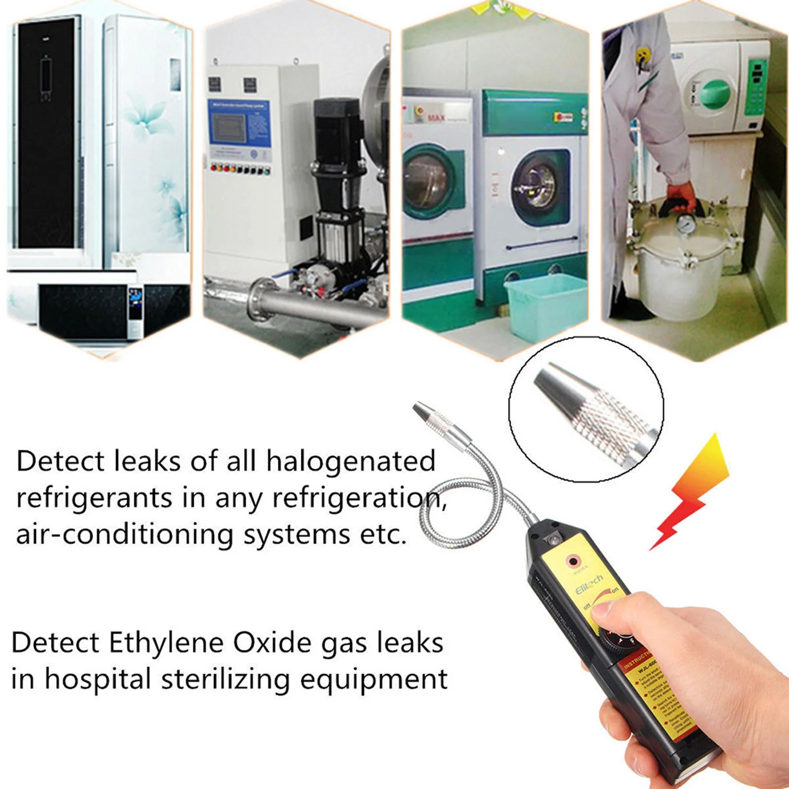 High Sensitivity Refrigerant Leak Detector Plastic Precise Gas Leak Detector Detects Air-Conditioning Systems