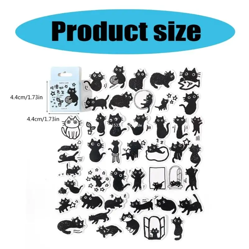 45x/caja pegatinas temáticas gatos pegatinas autoadhesivas pegatinas mascotas para cuaderno Dropship