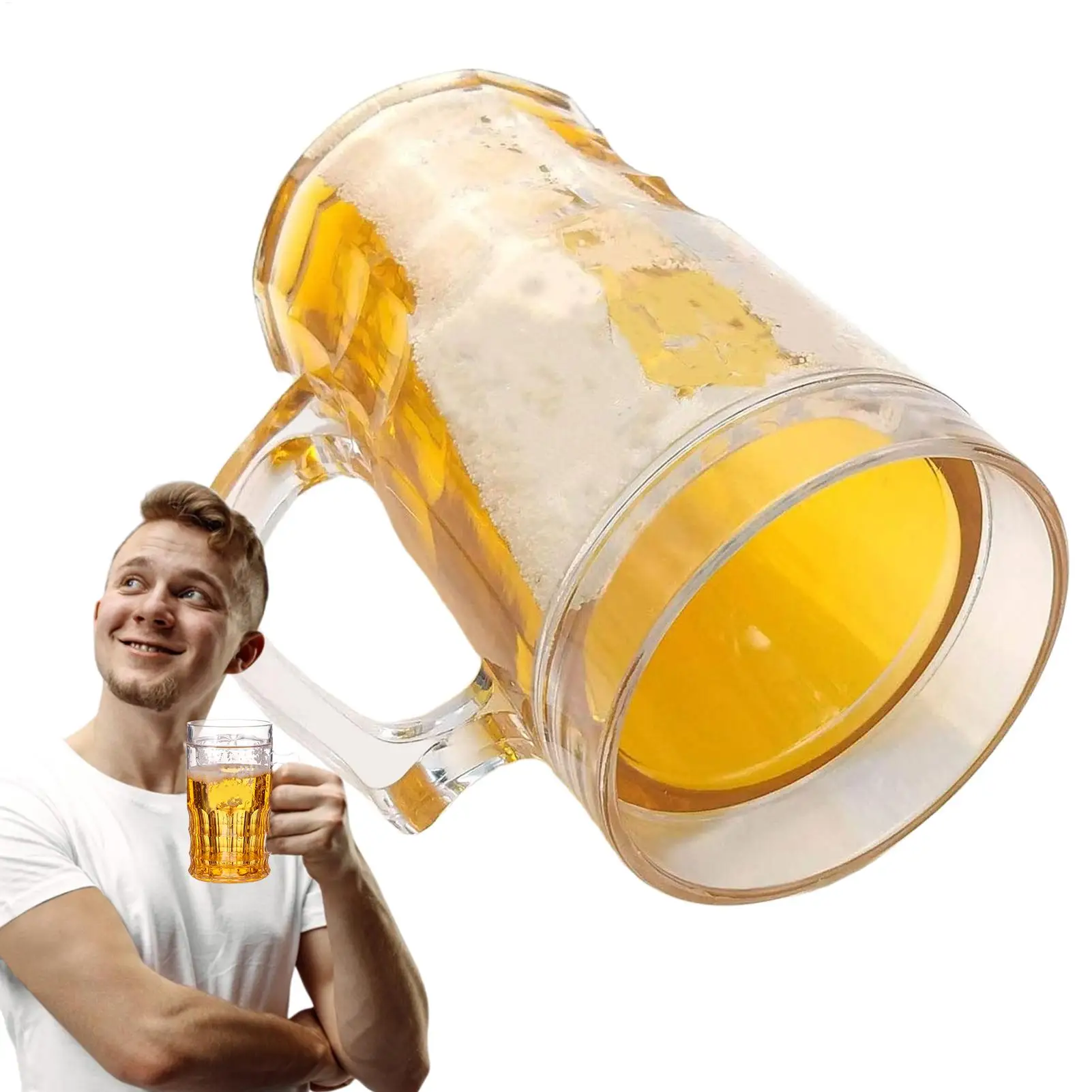 Fake Beer Mug Funny Water Cup, Novelty Prank Toy & Gag Gift for Adults Coworkers, Creative Desk Ornament for Office Home Decor view 5