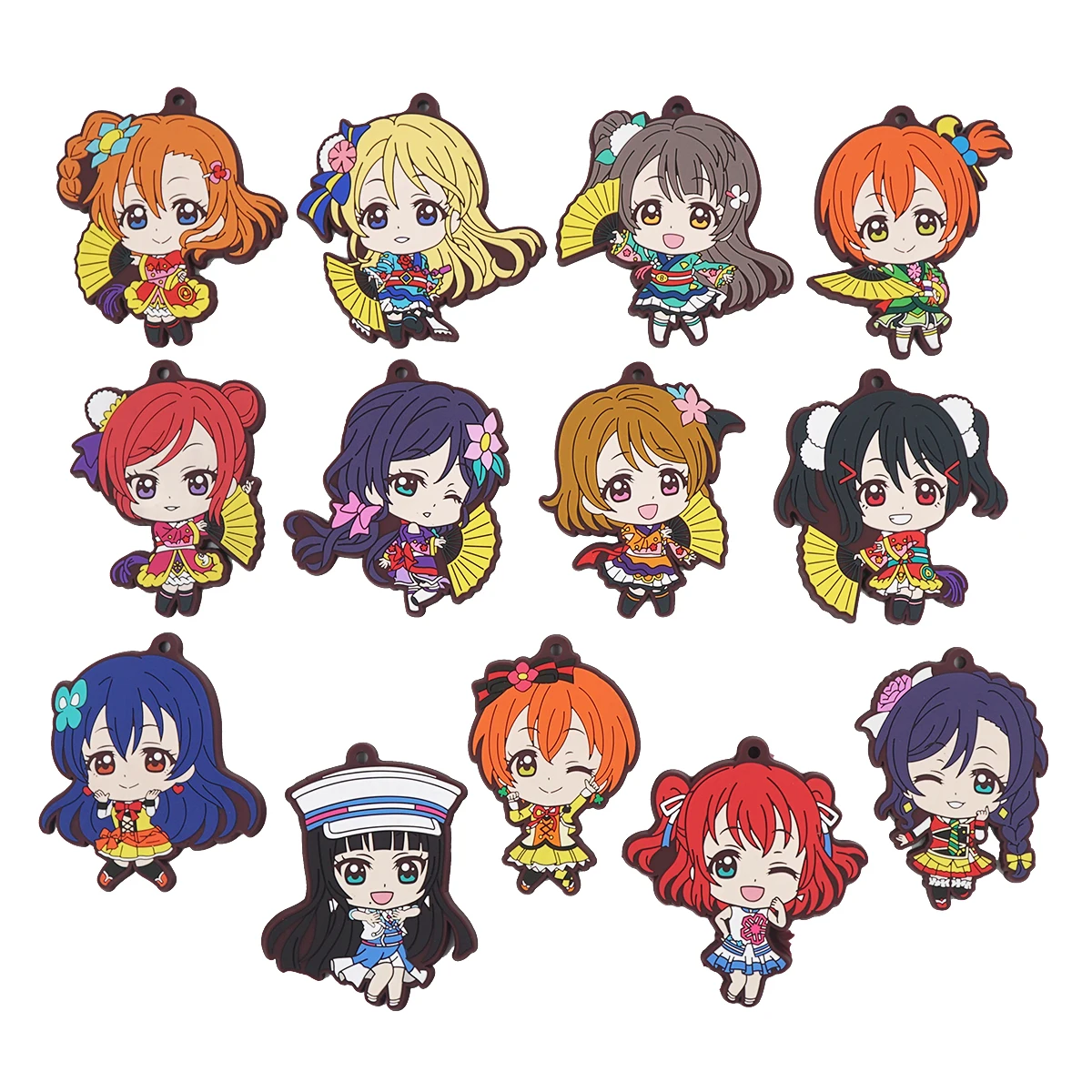 Брелок-резинка Love Live! Aqours: Котори, Нико, Эли, Рин, Уми, Маки, Нозоми, Ханайо, Хонока, Руби, Диа