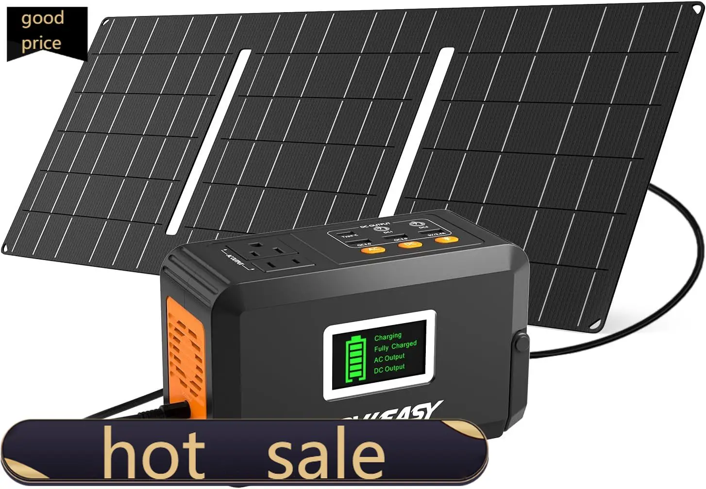 

Solar Generator 120W 240W Peak Portable Power Station with 30W Solar Panel Power Bank with 110V AC Outlet for Camping Home