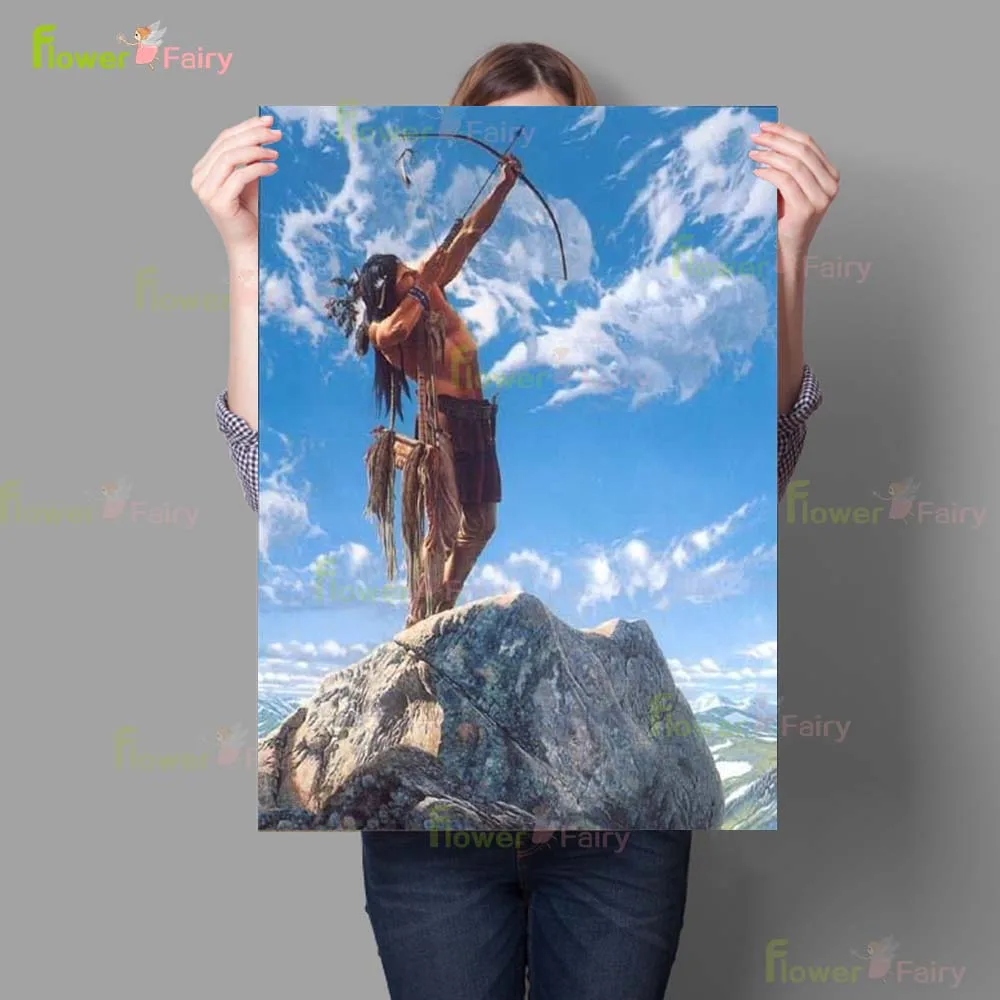 Indians Hunting Tribe Indigenous Nordic Poster Wall Art Canvas Painting Wall Pictures For Living Room Home Decor Unframed