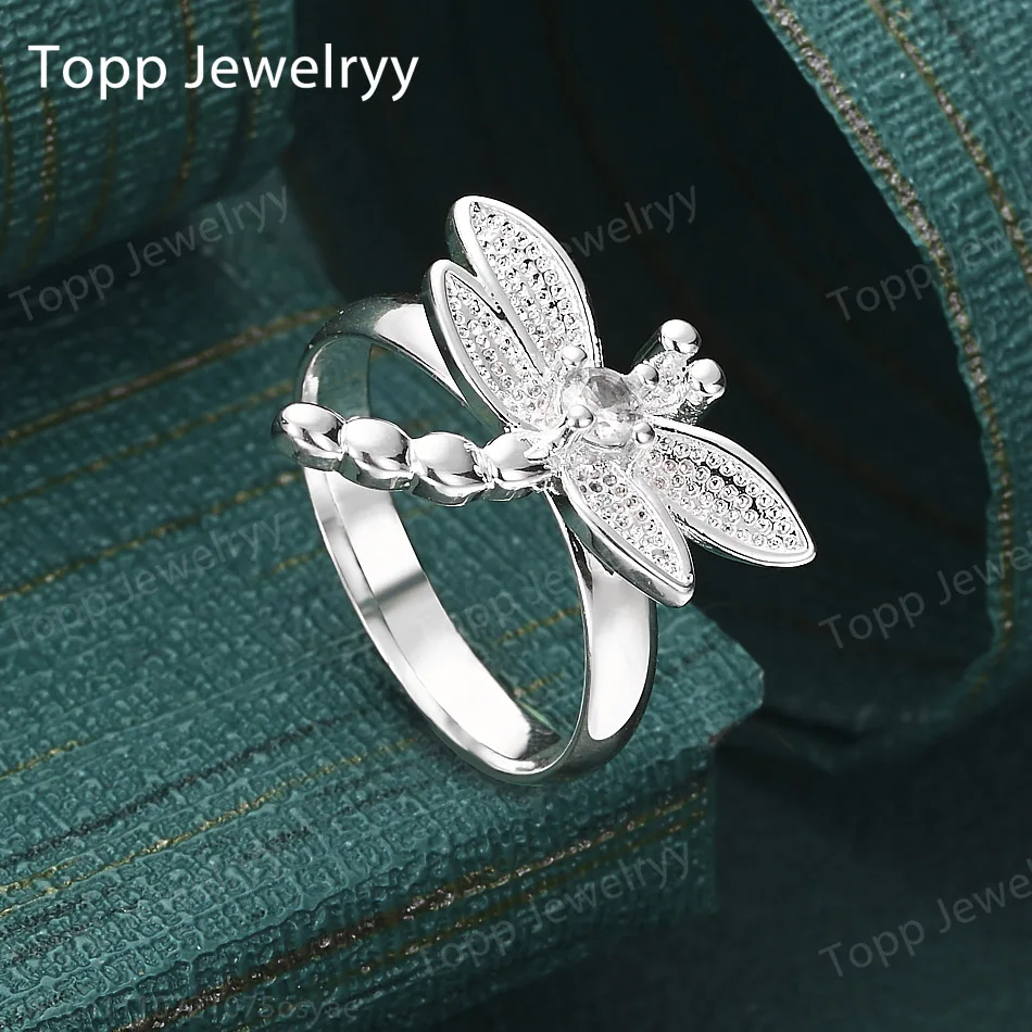 

Женское кольцо из стерлингового серебра 925 пробы с подвеской в виде стрекозы, модное украшение для свадьбы, дня рождения, Рождества, подарок