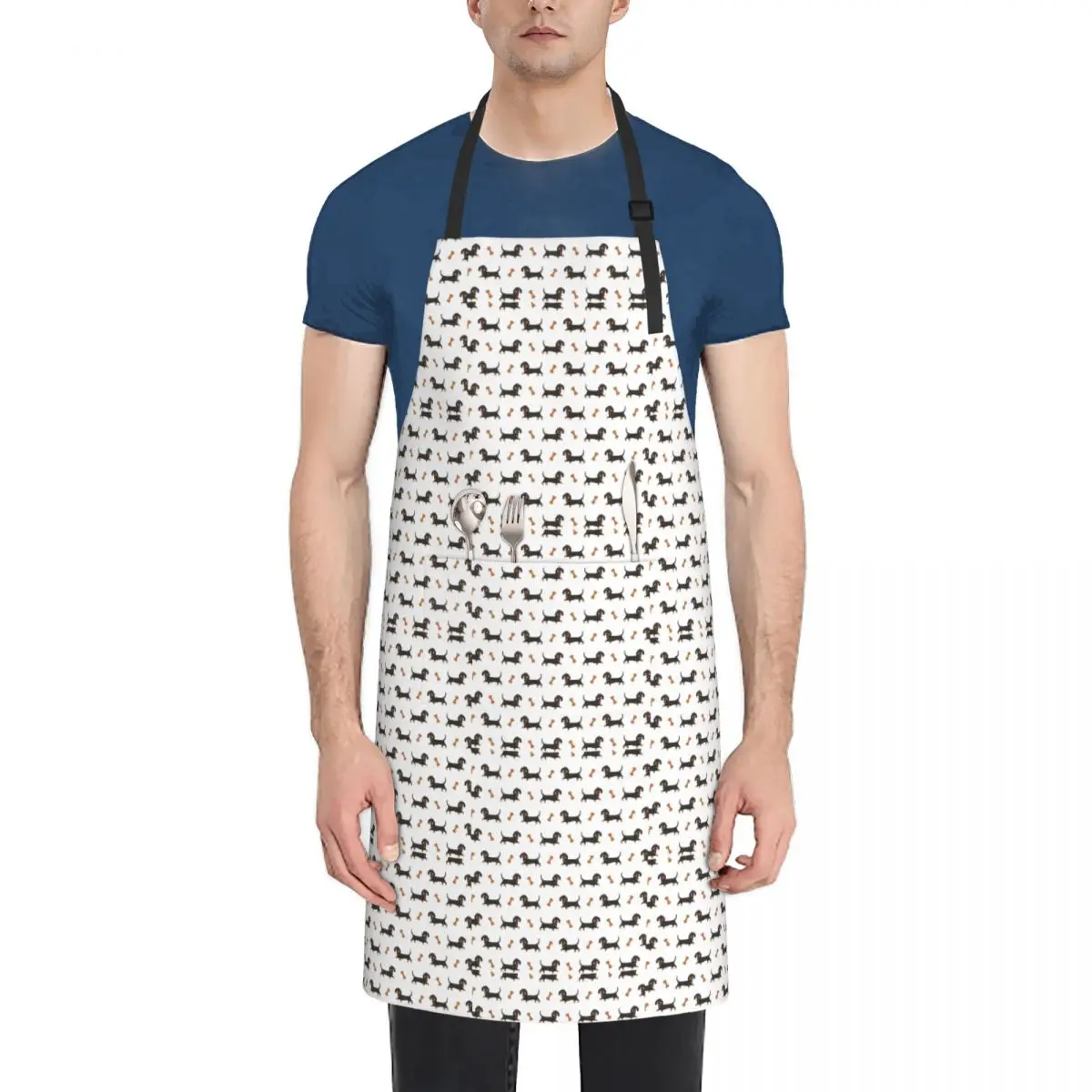 Black And Tan Dachshund Sausage Dog Apron Chef Cooking Baking Tablier Sleeveless Bib Kitchen Cleaning Pinafore for Women Men