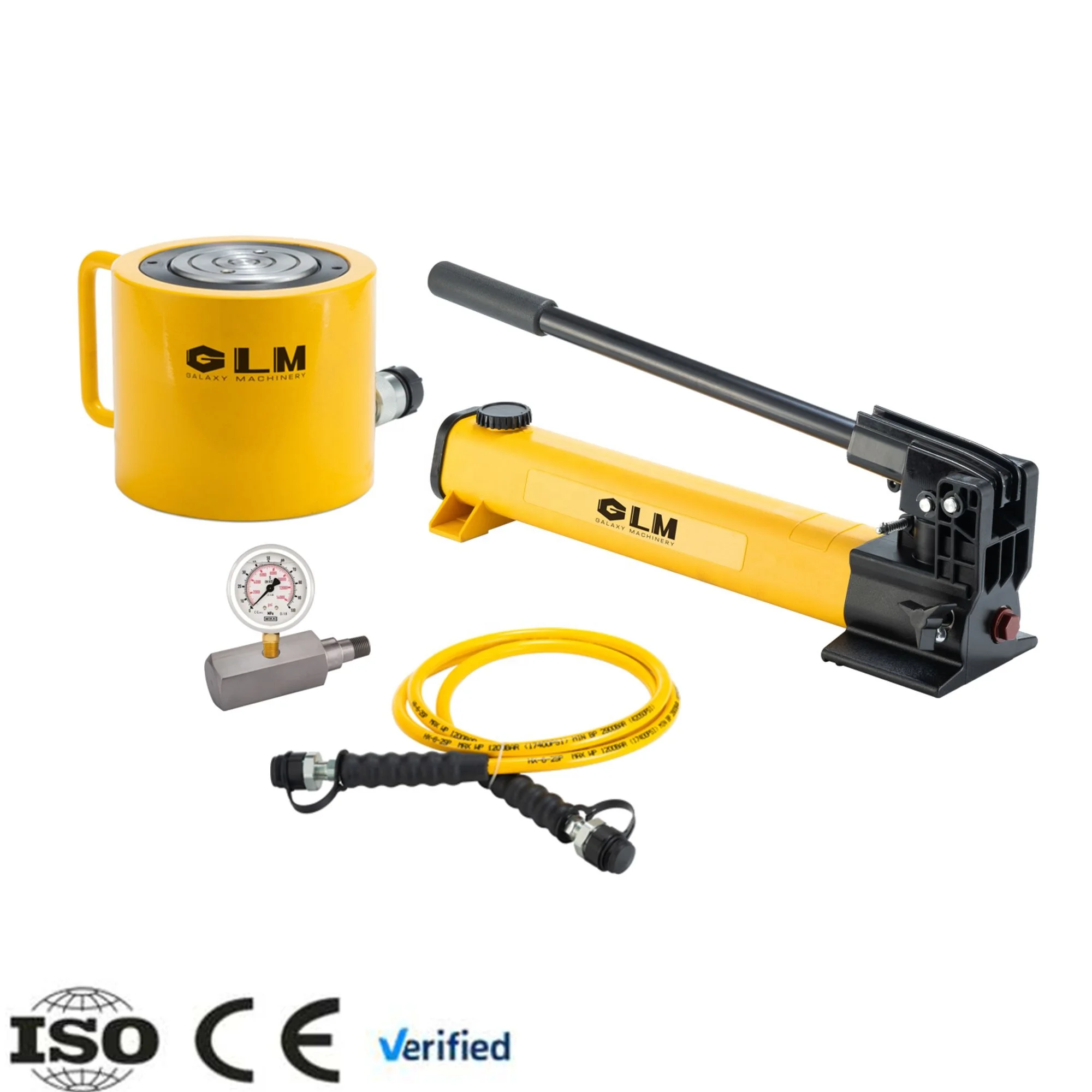 Durable 50T Stable Performance Single Acting Low Height Hydraulic Cylinder 700bar Jack and Hand Pump