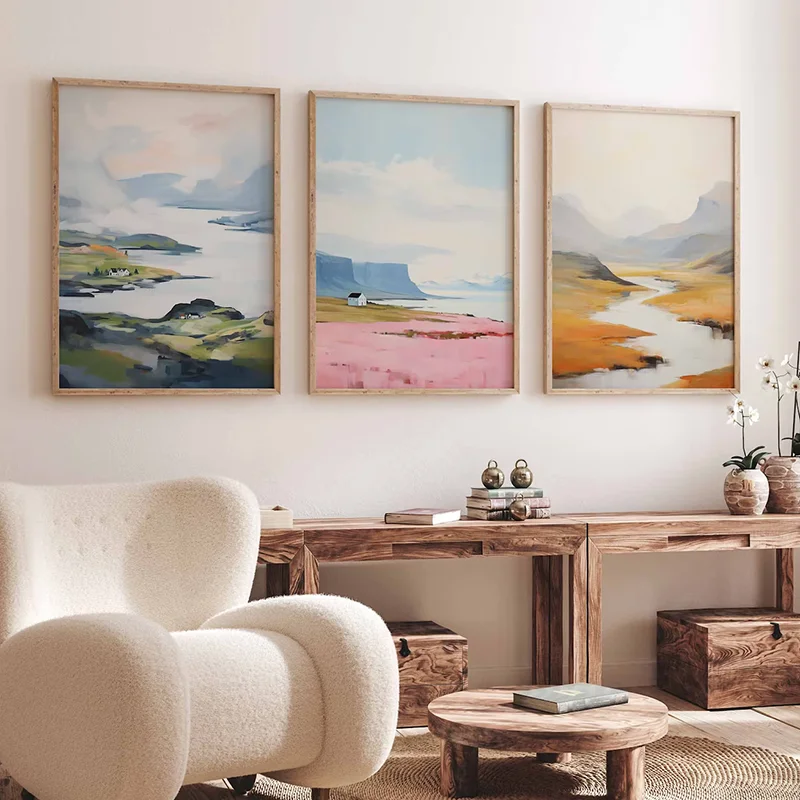 3PCS Iceland Poster  Vintage Icelandic Travel Prints  European City Poster  Iceland Wall Art  Canvas Paintings for Room Decor